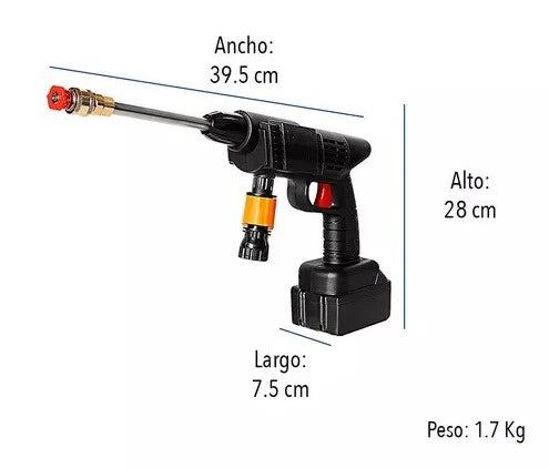 Pistola Hidrolavadora Portátil Recargable